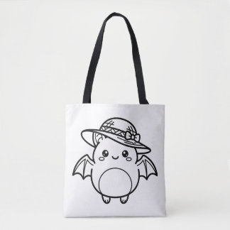 Färga Din Egen Kawaii Fladdermus Solhatt Tygkasse