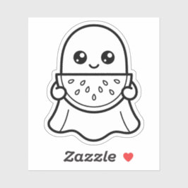 Färga Din Egen Kawaii Spök Vattenmelon Sommar Klistermärken