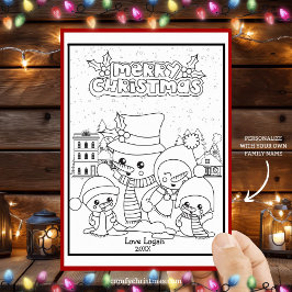 Färga din egen personliga jul-snöman julkort