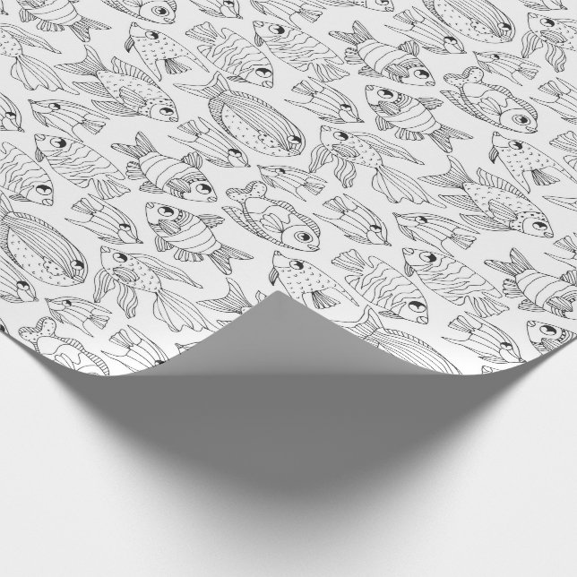 Färga din egna tropiska fisk presentpapper (Hörn)