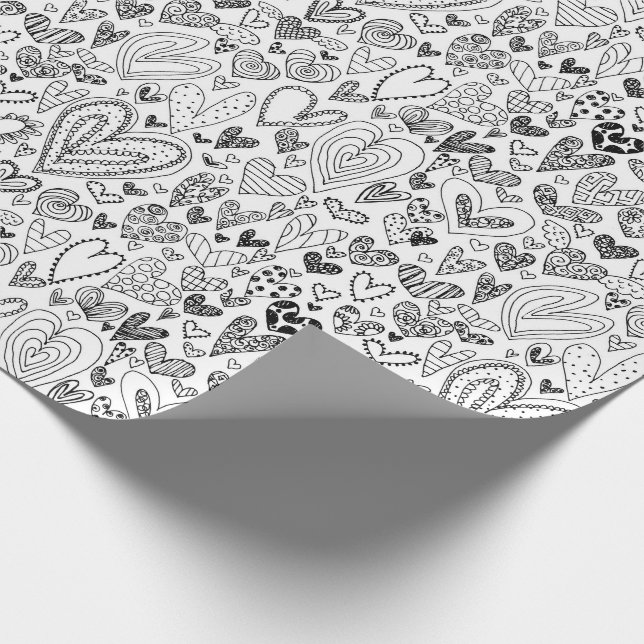 Färga din egna valentin daghjärtor presentpapper (Hörn)