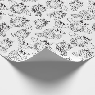 Färga dina egna nyckfulla ugglor presentpapper
