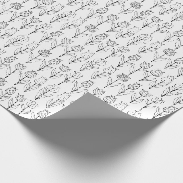 Färga ditt egna tulpanmönster presentpapper (Hörn)