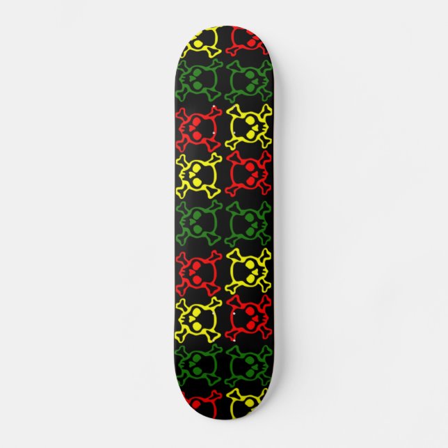 Färga Döskallar Skateboard (Framsida)