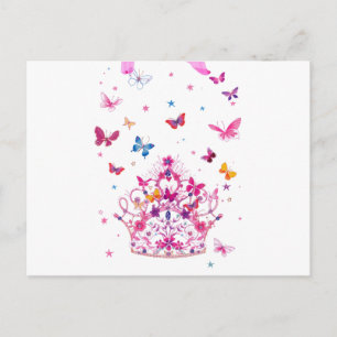 Färga flygande fjädrar med Krona Art Print/G Vykort