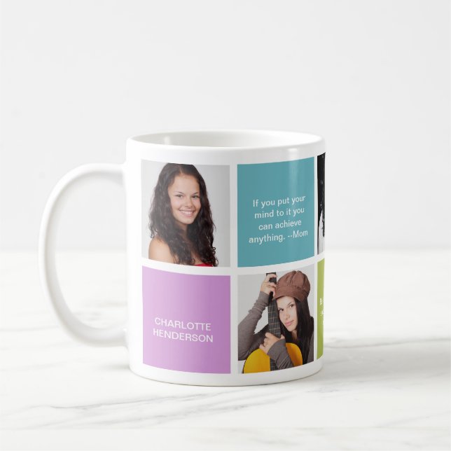 Färga fotoet för det personliga citationstecknet kaffemugg (Vänster)