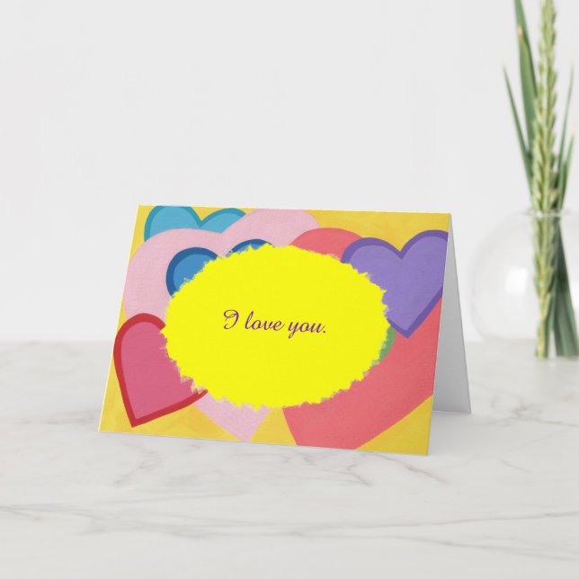 Färga hjärtan gifter dig med mig kort (Framsida)