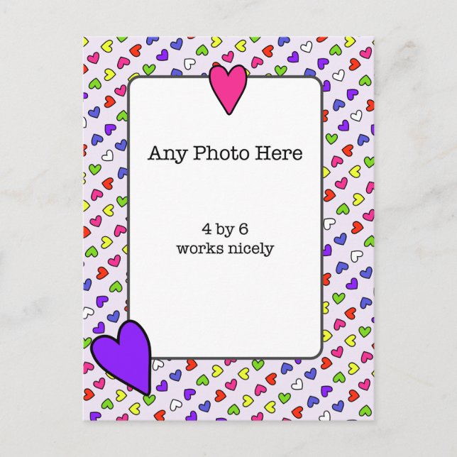 Färga hörn ramar mitt foto vykort (Framsida)