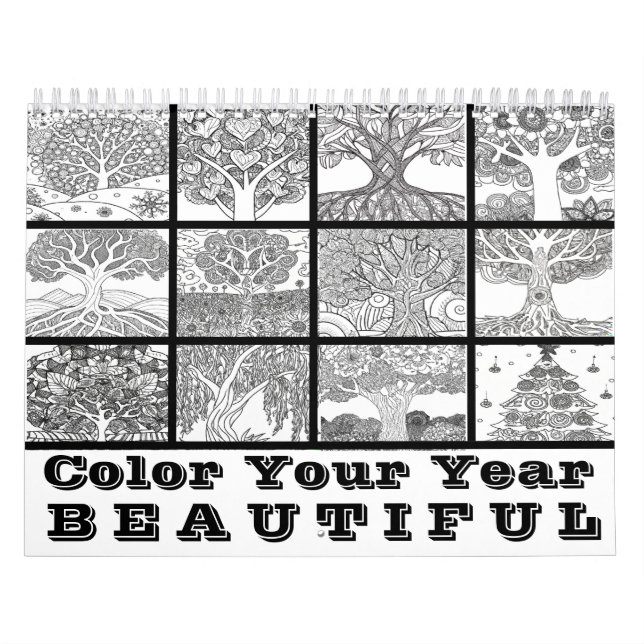Färga kalendern Färg ditt år Träd Kalender (Omslag)