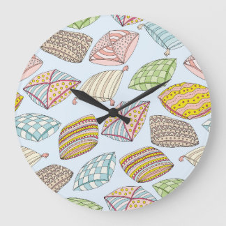 Färga kuddar, vintage sömlös struktur. stor klocka