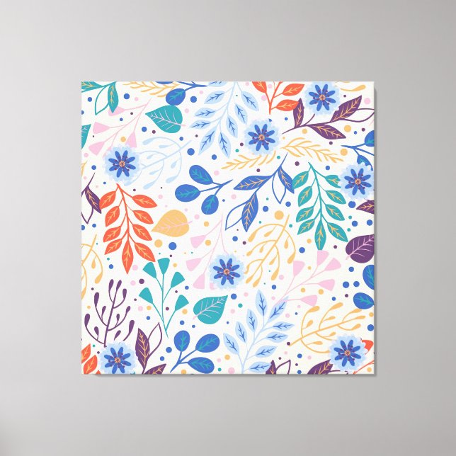 Färga Löv Modern Foliage Mönster Canvastryck (Framsida)