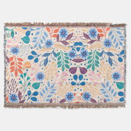 Färga Löv Modern Foliage Mönster Filt