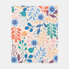 Färga Löv Modern Foliage Mönster Fleecefilt