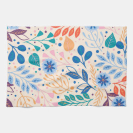 Färga Löv Modern Foliage Mönster Kökshandduk