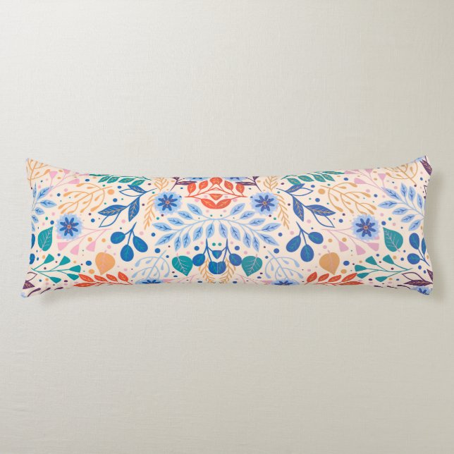 Färga Löv Modern Foliage Mönster Kroppskudde (Framsidan)