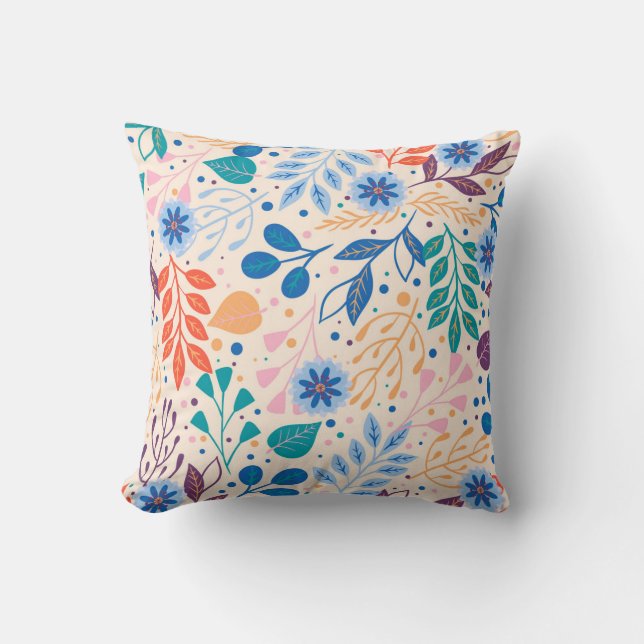 Färga Löv Modern Foliage Mönster Kudde (Framsida)