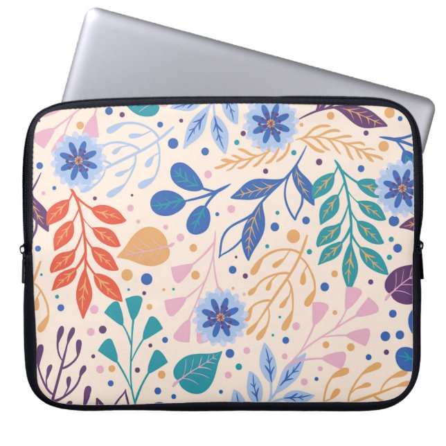 Färga Löv Modern Foliage Mönster Laptop Fodral (Framsidan)