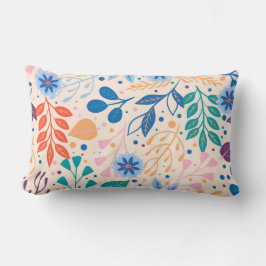 Färga Löv Modern Foliage Mönster Lumbarkudde