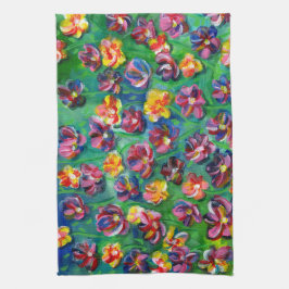 Färga Lycklig Little Flowers Original Artwork Kökshandduk