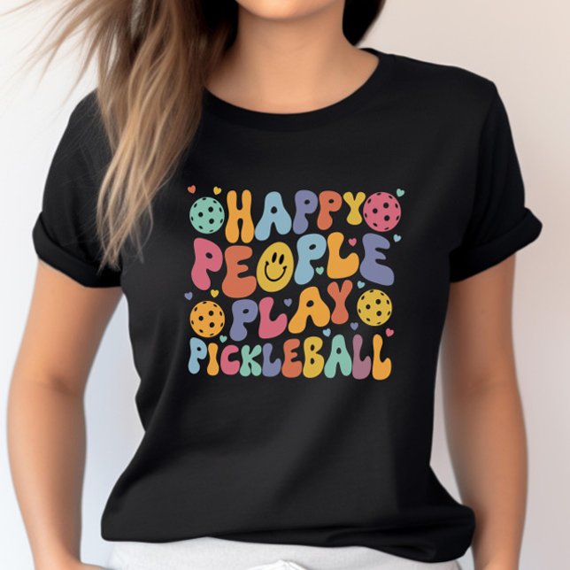 Färga Lycklig People Play Pickleball T Shirt (Skapare uppladdad)