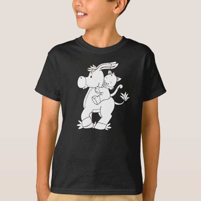 Färga mig åsnan och kattunge tee shirt (Framsida)