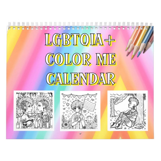 Färga Mig | HBTQIA+ Bilder att Färglägga Kalender (Omslag)