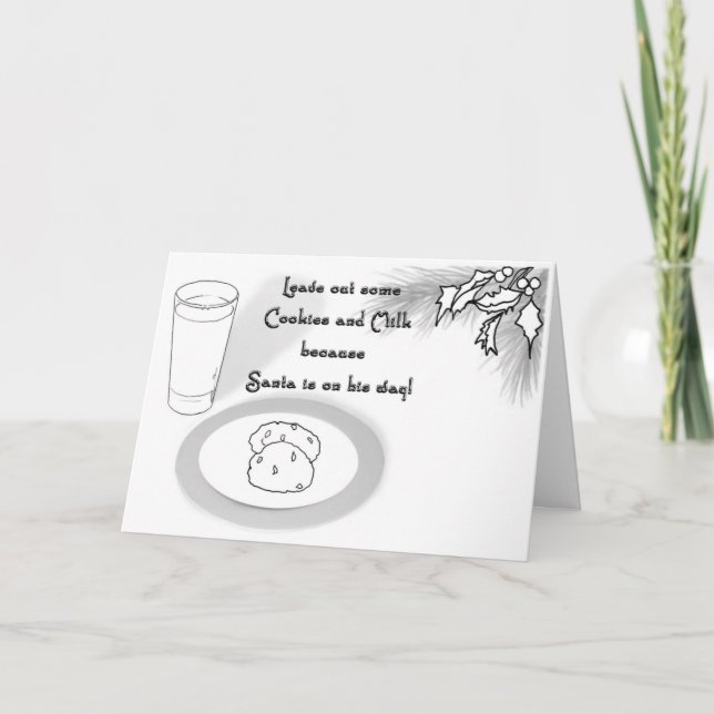 FÄRGA MIG kort! "Mjölk- & kakajul ", Helgkort (Framsida)