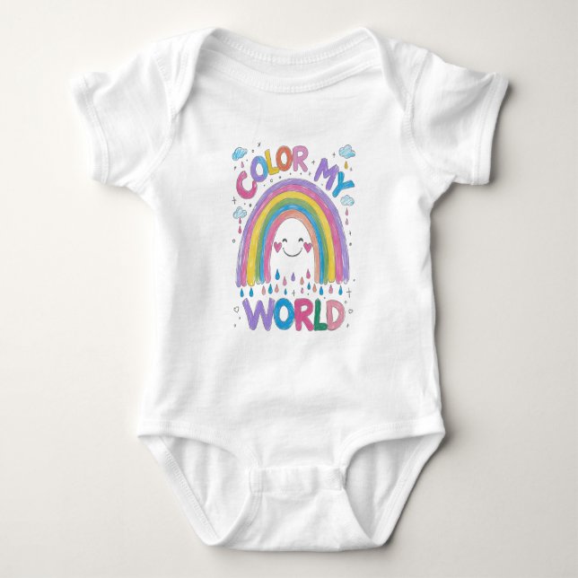Färga Min Värld Regnbåge Baby Outfit T Shirt (Framsida)