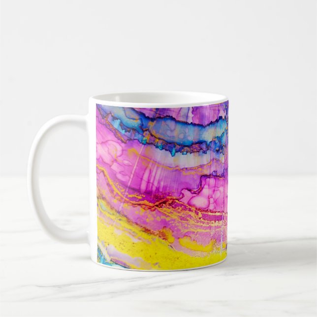 Färga moln makro, bläck stänk. kaffemugg (Vänster)