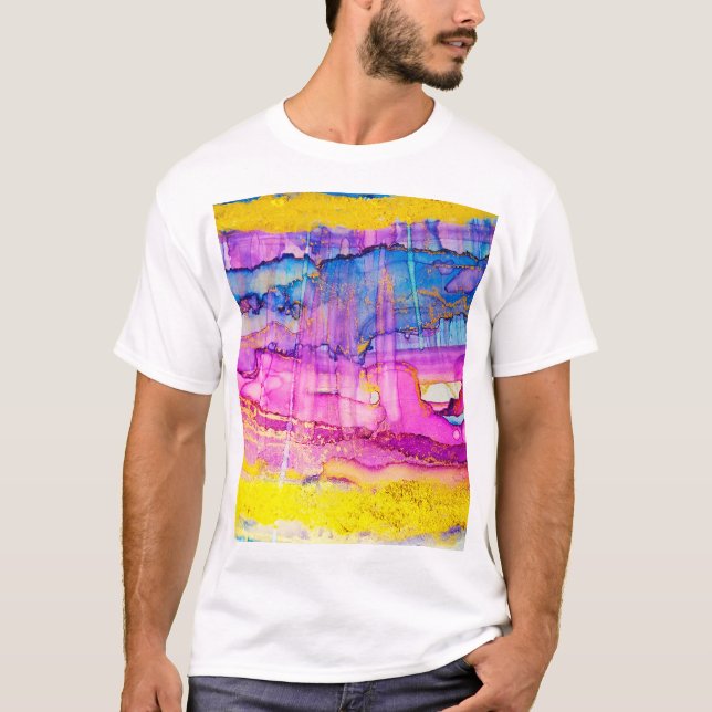 Färga moln makro, bläck stänk. t shirt (Framsida)