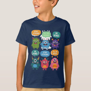 Färga monster med positiva meddelanden t shirt