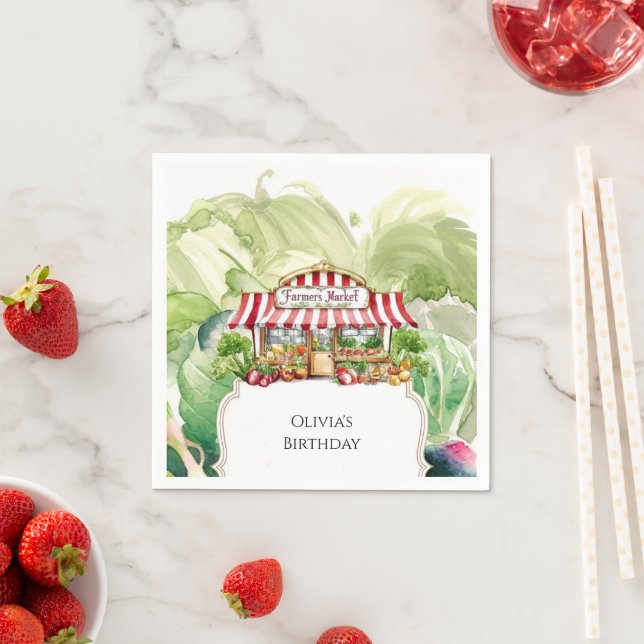 Färga morötter Jordbrukare Marknadsfödelsedag Pappersservett (Insitu)