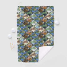 Färga och polerade plattor av trä eller sten