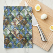 Färga och polerade plattor av trä eller sten