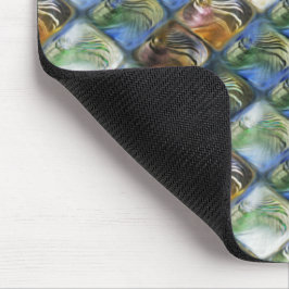 Färga och polerade plattor av trä eller sten musmatta