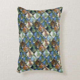 Färga och polerade plattor av trä eller sten prydnadskudde