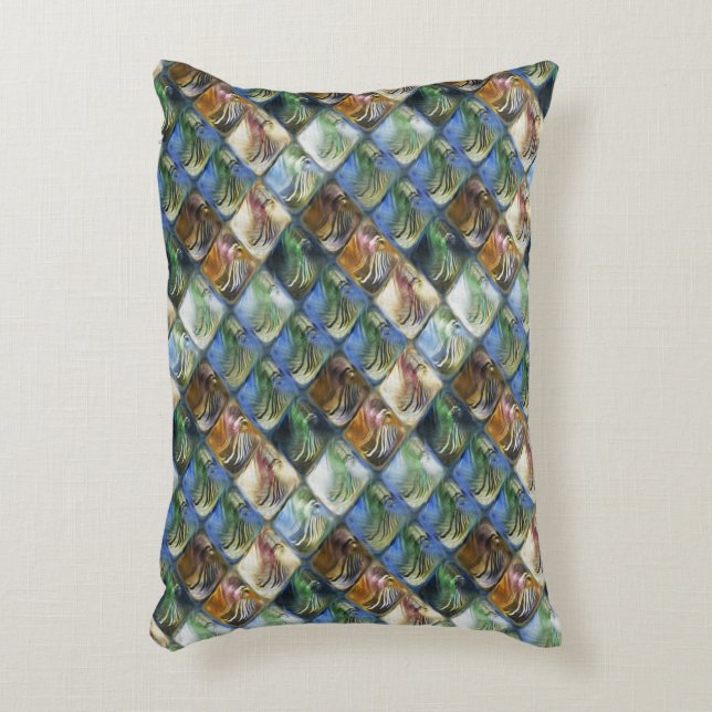 Färga och polerade plattor av trä eller sten prydnadskudde (Framsidan(Vertikal))