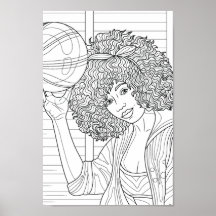Färga Page Girl med Basketball