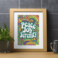 Färga Page Peace Joy Serenity Abstrakt Mönster