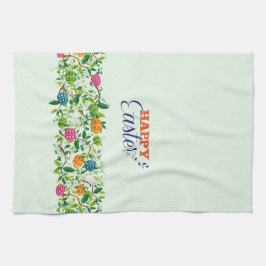 Färga Påskägg och blommor Mönster Kökshandduk