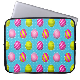 Färga Påskägg på polkutopbakgrund Laptop Sleeve