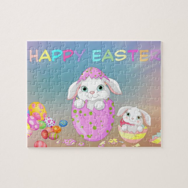 Färga Påskägg,Styrka Påskhare,Påsk Pussel (Horisontell)