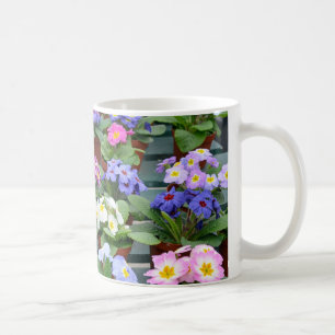 Färga priroser, skriv ut kaffe mugg