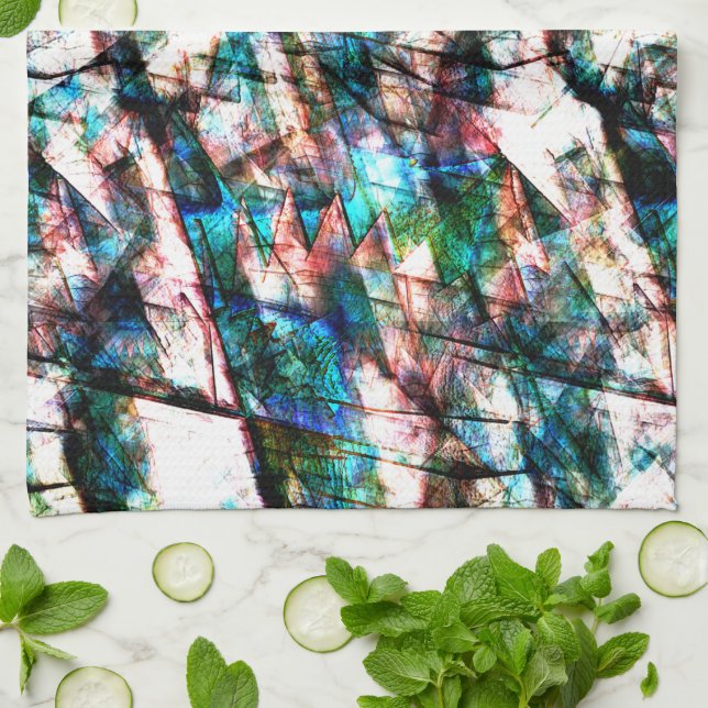 Färga repor och fläckar med stark kontrast kökshandduk (Vikta)