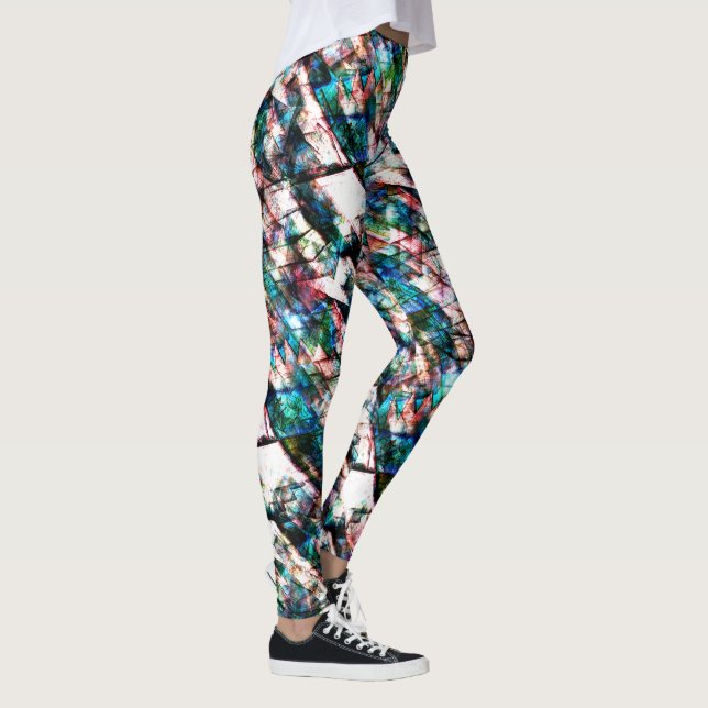 Färga repor och fläckar med stark kontrast leggings (Höger)