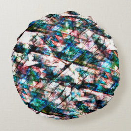 Färga repor och fläckar med stark kontrast rund kudde