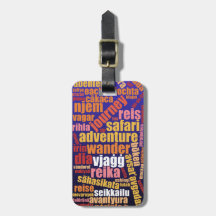 Färga resor på många språk Ord Cloud