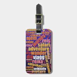 Färga resor på många språk Ord Cloud Bagagebricka