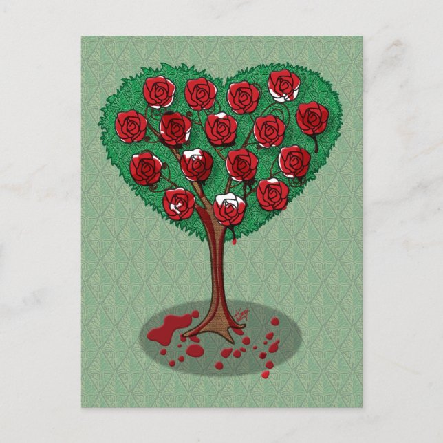 Färga Rosor Rött vykort (Framsida)