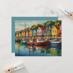 Färga segelbåtar på Marina Greeting Card Inbjudningar